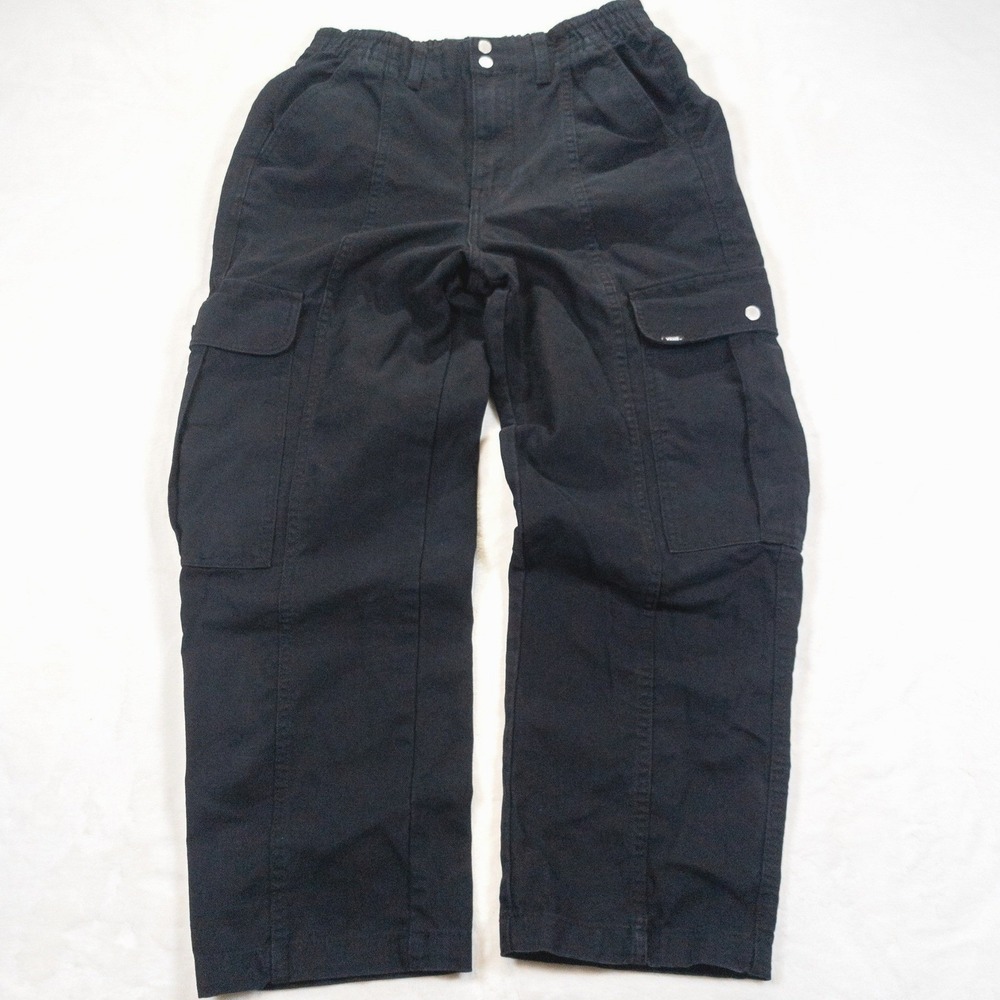 Vans Cargo Pants Women Medium Black Canvas Skater Y2K Workwear Utility Gorpcore